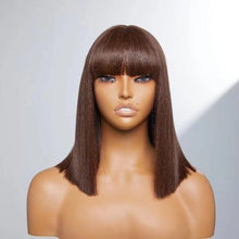 Load image into Gallery viewer, Glueless Chestnut Brown Bob With Bang (Krissy)
